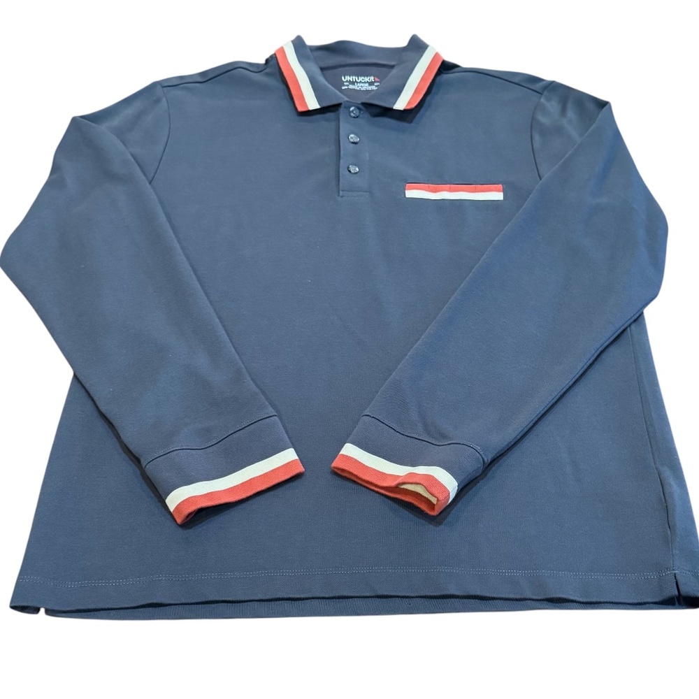 UNTUCKit, Mens Long-Sleeve Polo, Size L - Regular Fit
